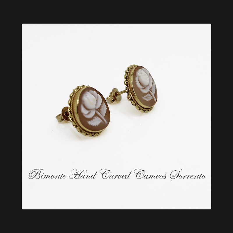 "White Rose" Cameo Earrings