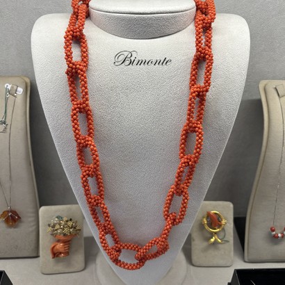 "Catena" Red Italian Coral Necklace