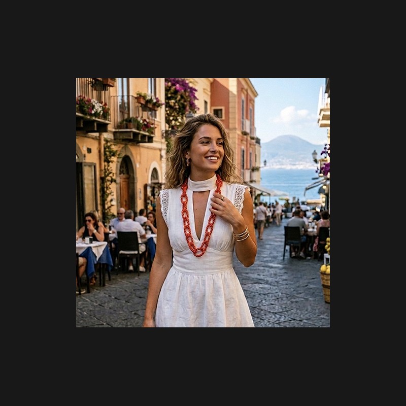 "Catena" Red Italian Coral Necklace