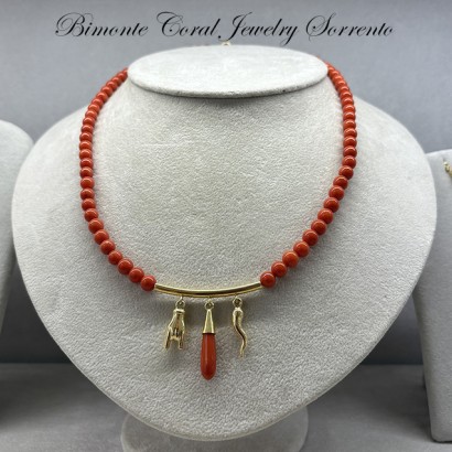 "Sciò" Red Italian coral necklace