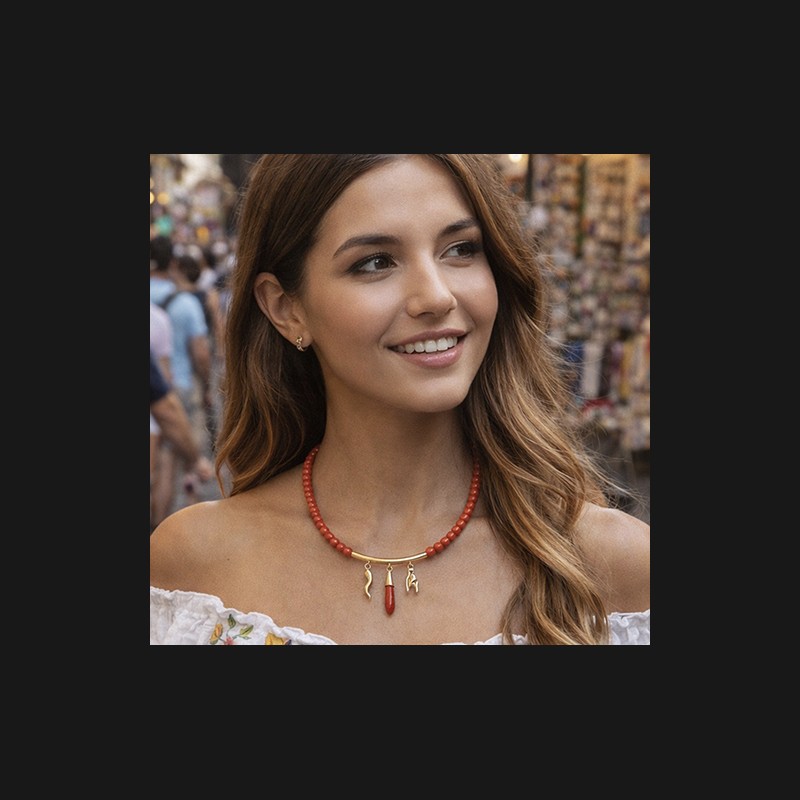 "Sciò" Red Italian coral necklace