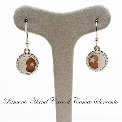 "Moon and Star" Cameo Earrings
