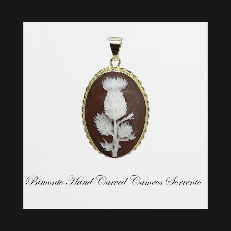 "The Scottish Thistle" Cameo Pendant