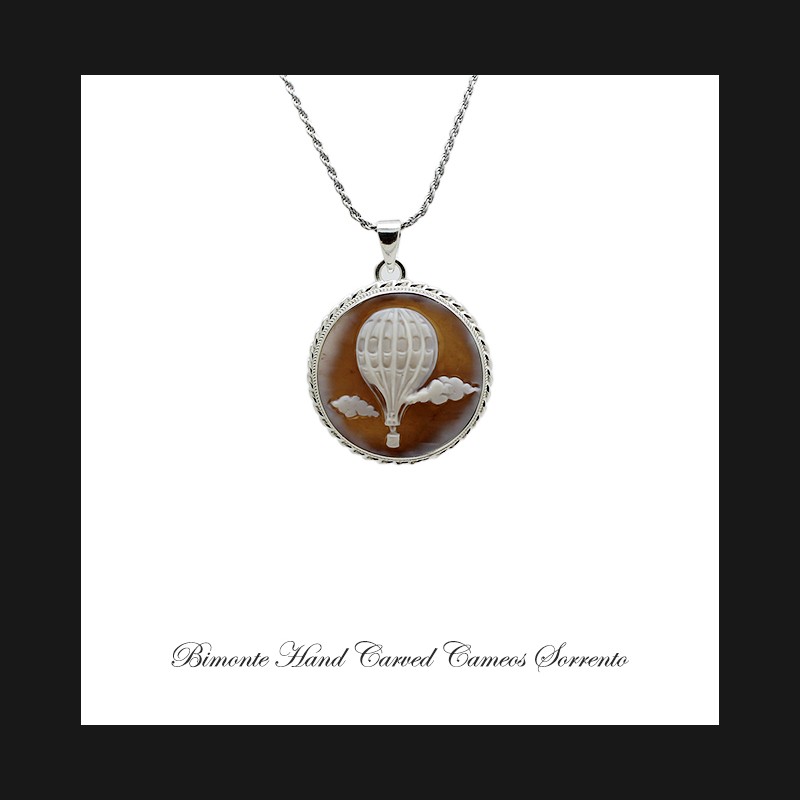 ''Hot Air Balloon'' Cameo Necklace