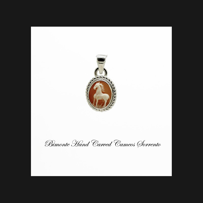 "Horse" Micro Cameo Pendant