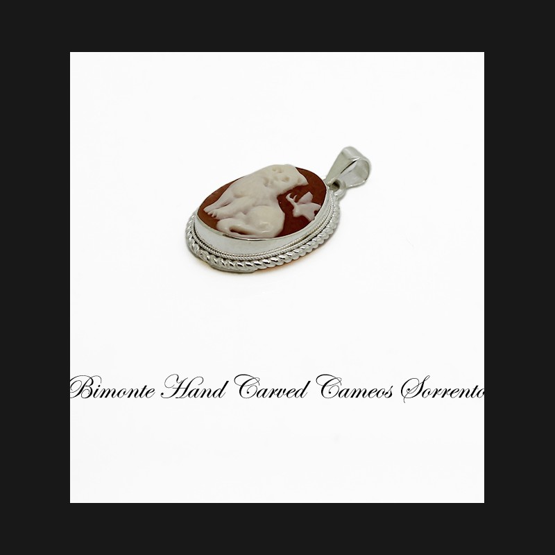 " Cat and the Butterfly" Cameo Pendant