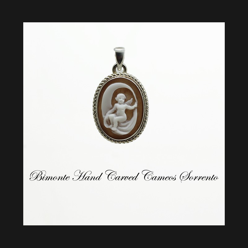 "Cherub on the Moon" Cameo Pendant