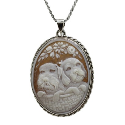 "Dogs" Cameo Pendant
