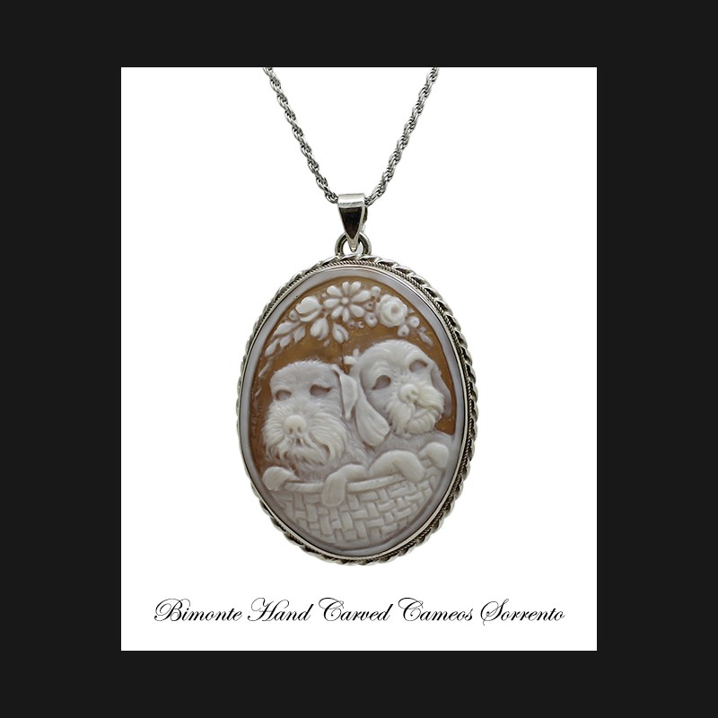 "Dogs" Cameo Pendant