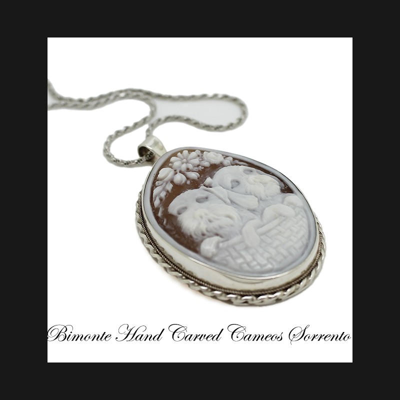 "Dogs" Cameo Pendant