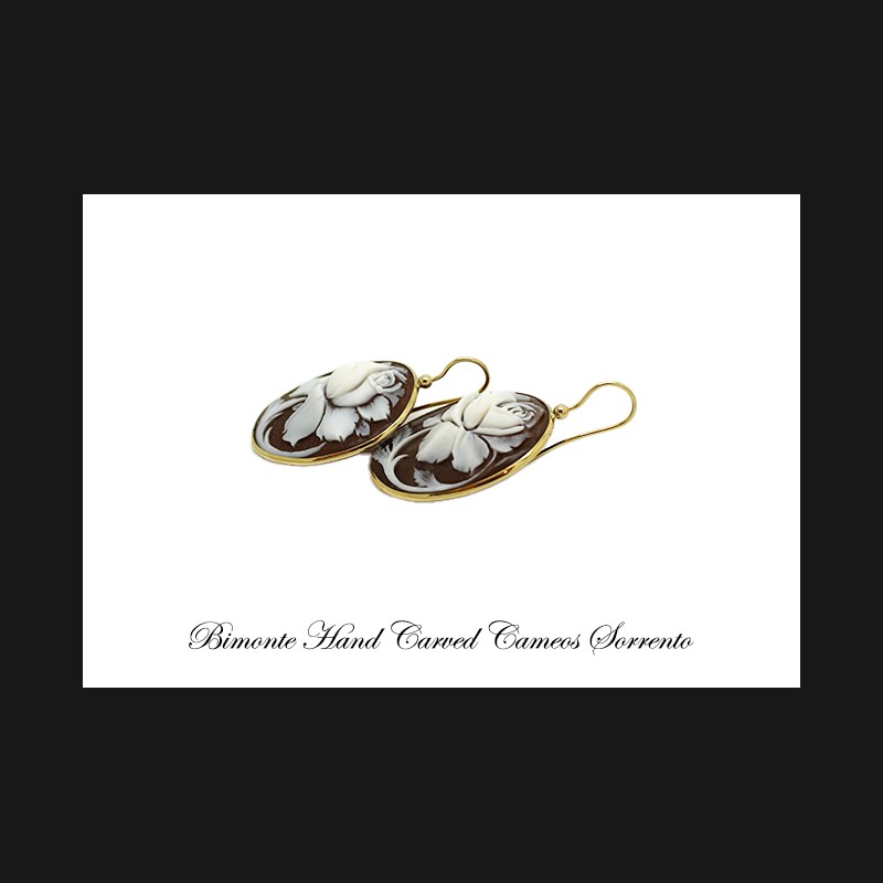 ''Big Roses'' Cameo Earrings