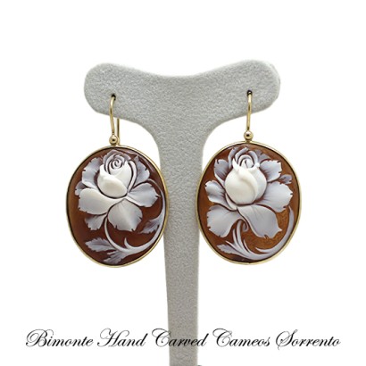 ''Big Roses'' Cameo Earrings