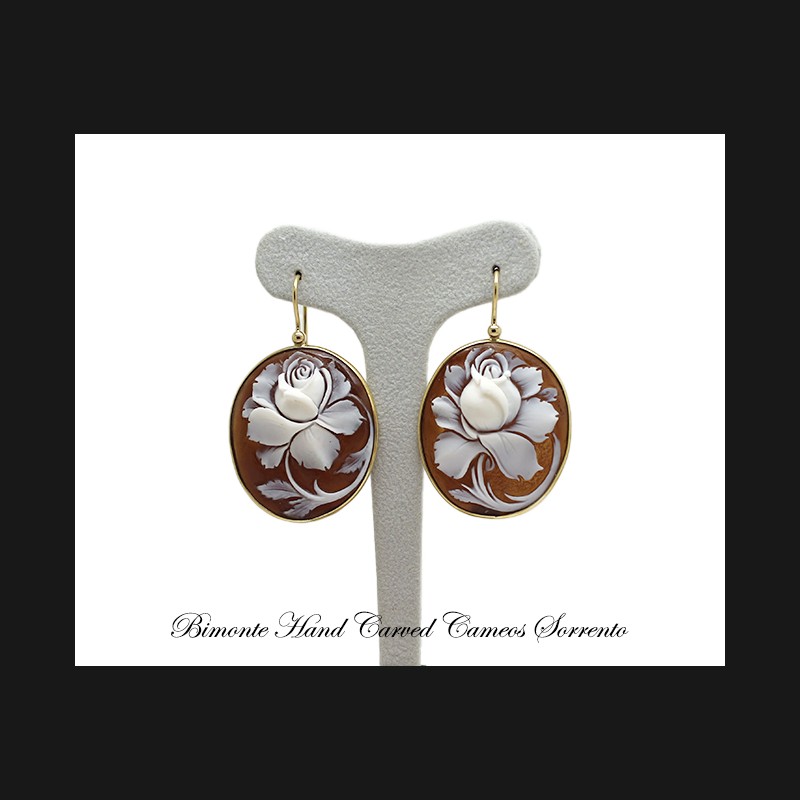 ''Big Roses'' Cameo Earrings