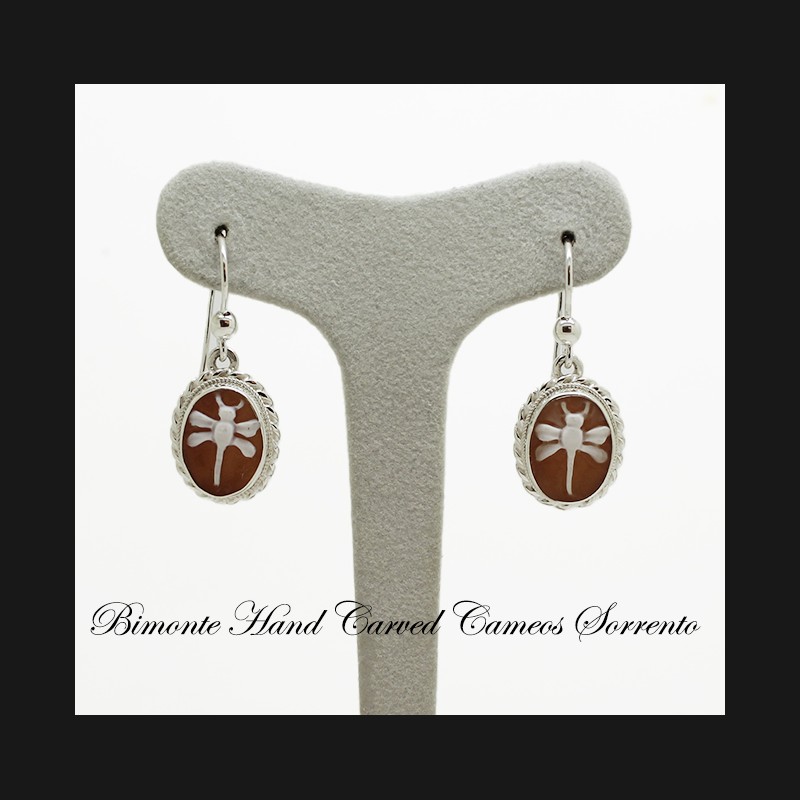 "Dragonfly" Cameo Earrings