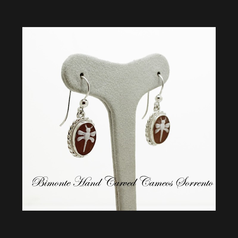 "Dragonfly" Cameo Earrings
