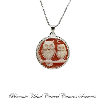 ''Owls'' Cameo Necklace
