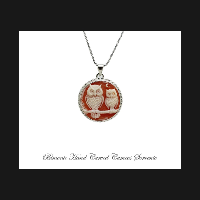 ''Owls'' Cameo Necklace