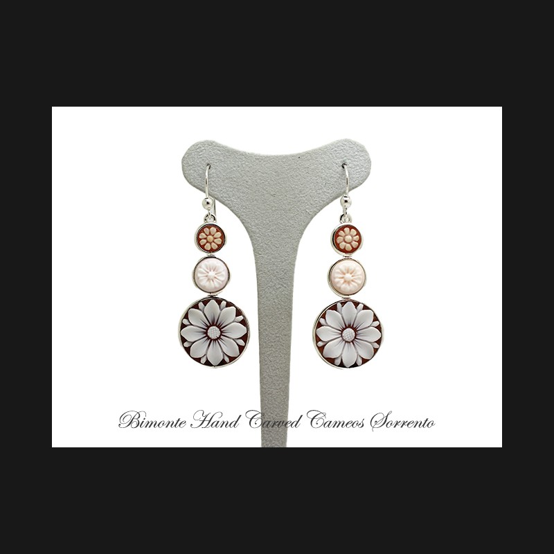 ''Flower of Joy'' Cameo Earrings