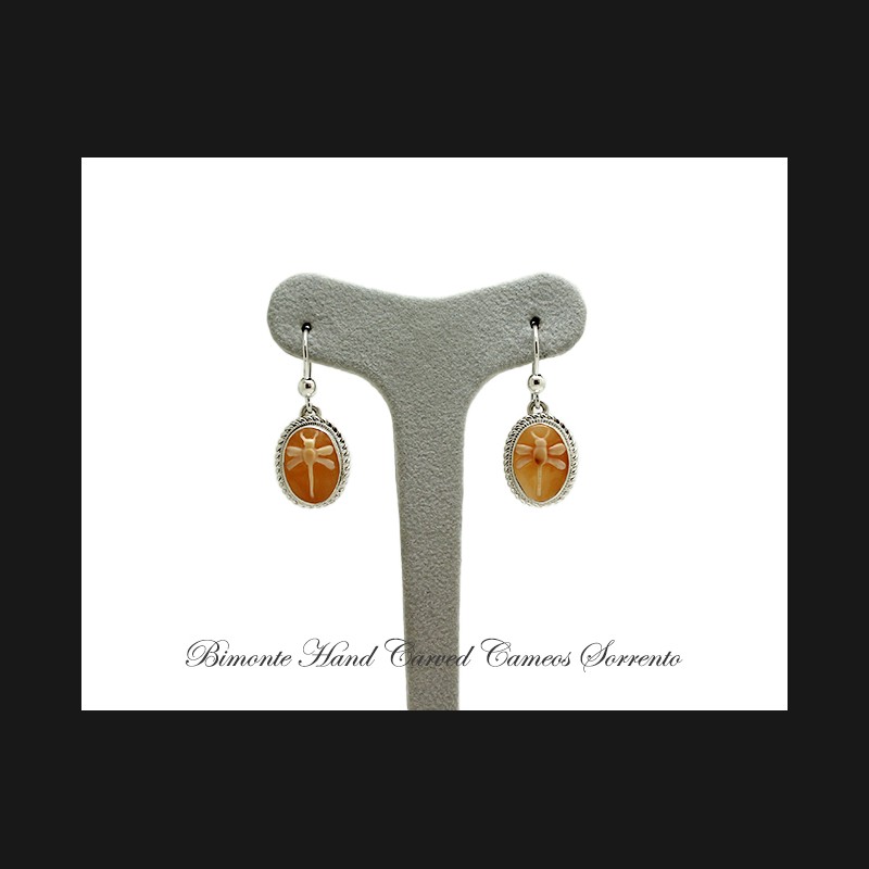 ''Dragonfly'' Cameo Earrings