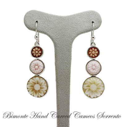 ''Flower of Joy'' Cameo Earrings
