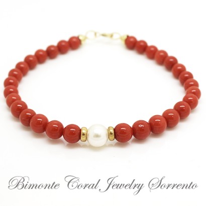 "Luna" Red Italian Coral Bracelet