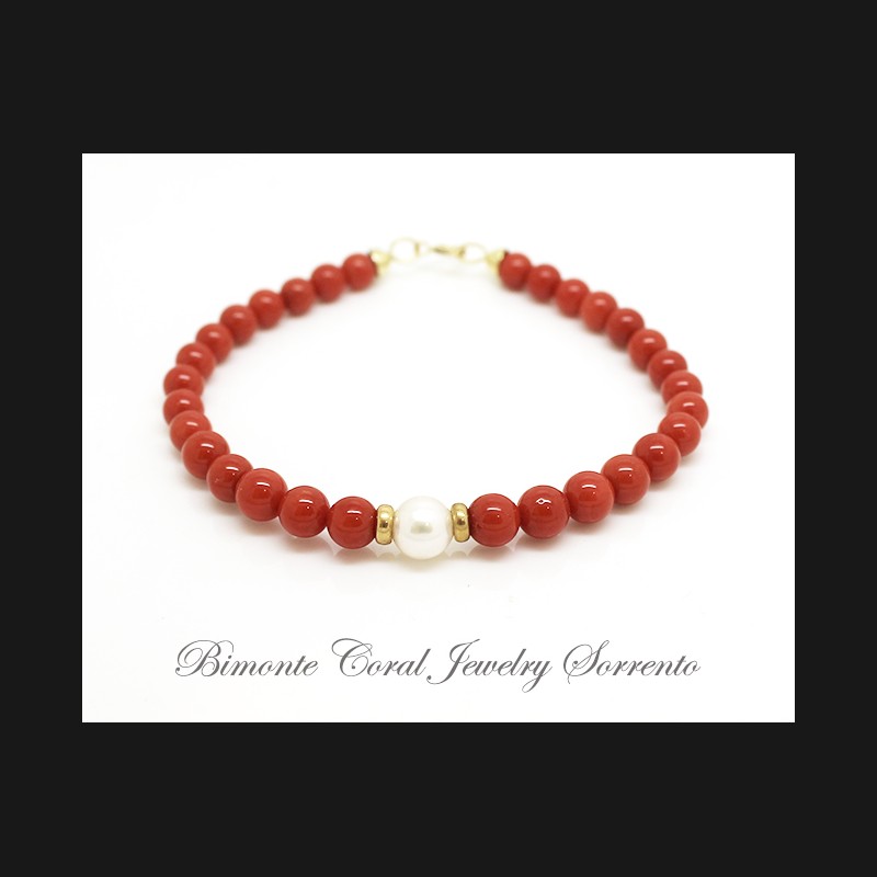 "Luna" Red Italian Coral Bracelet