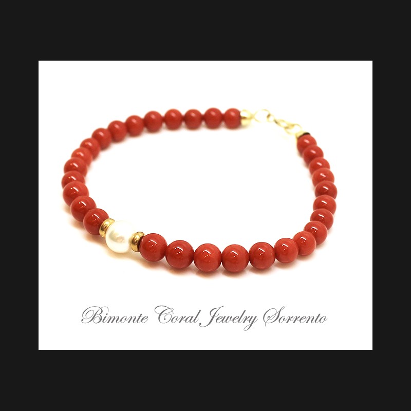 "Luna" Red Italian Coral Bracelet