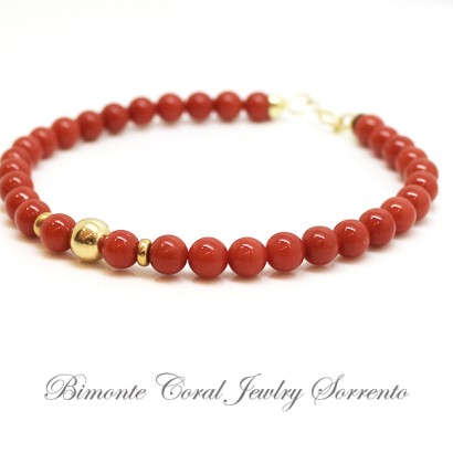 "Oro" Red Italian Coral Bracelet