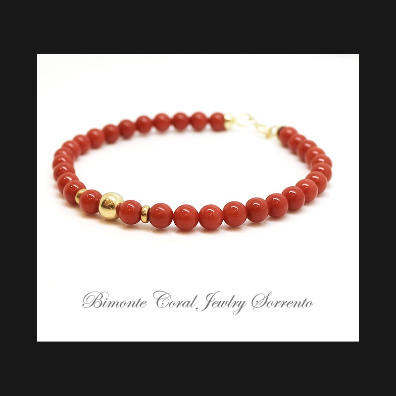 "Oro" Red Italian Coral Bracelet