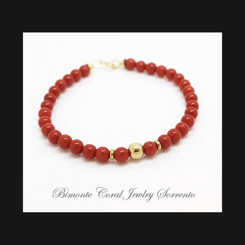 "Oro" Red Italian Coral Bracelet