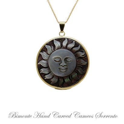 ''Sun & Moon'' Cameo Necklace