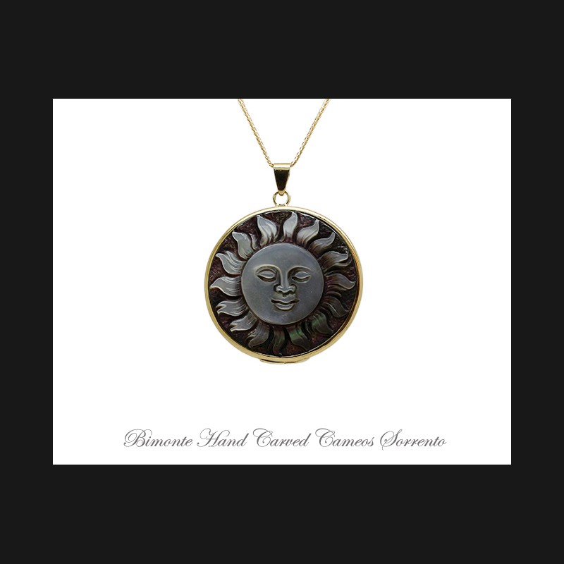 ''Sun & Moon'' Cameo Necklace