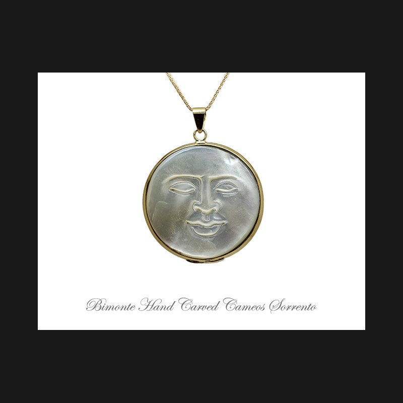 ''Sun & Moon'' Cameo Necklace