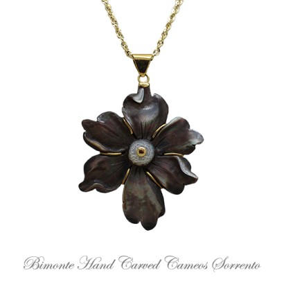 ''Black Blossom'' Cameo Necklace