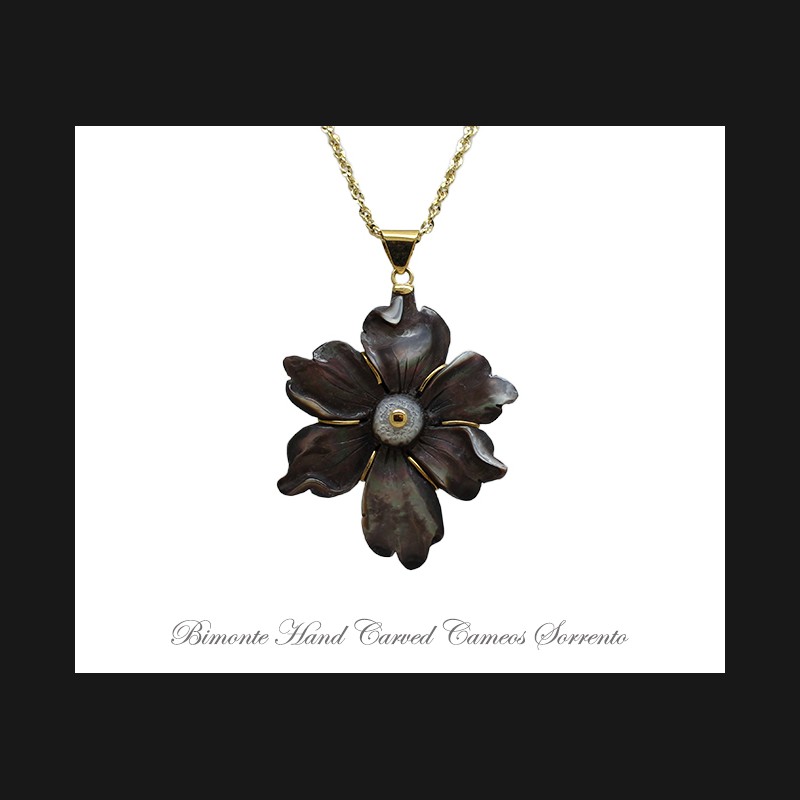 ''Black Blossom'' Cameo Necklace