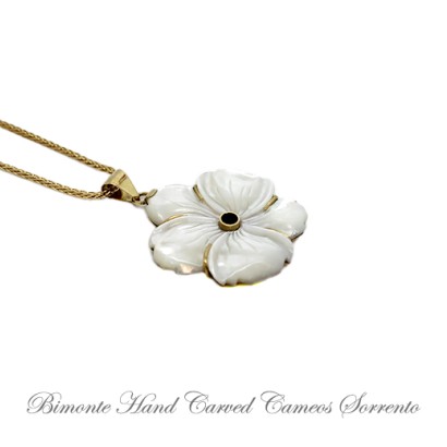 ''Flower of Pearl'' Cameo Necklace