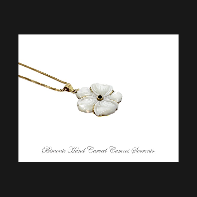''Flower of Pearl'' Cameo Necklace