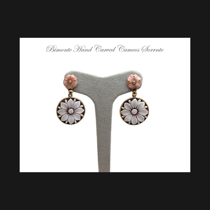 ''Floral'' Cameo Earrings