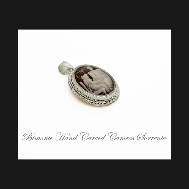 "Girl at the Piano" Cameo Pendant