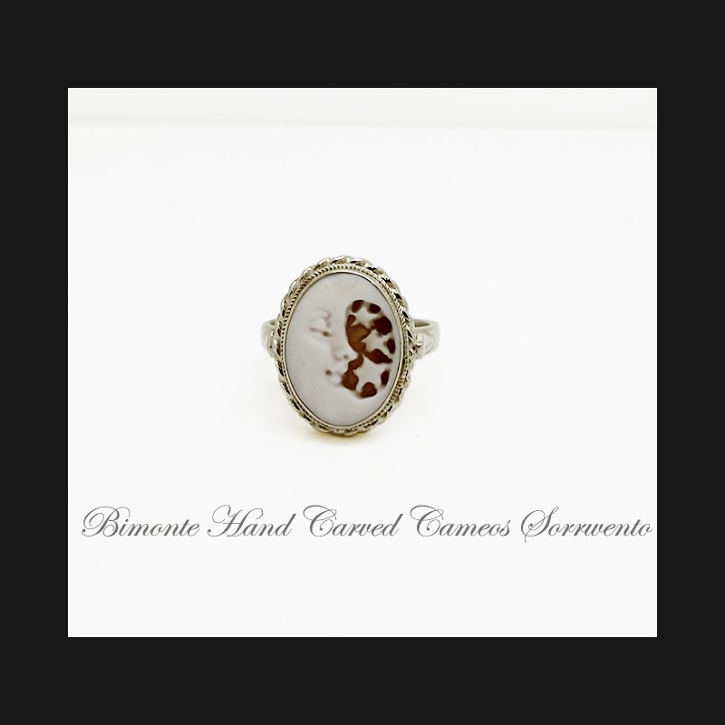 "Moon and Star" Cameo Ring