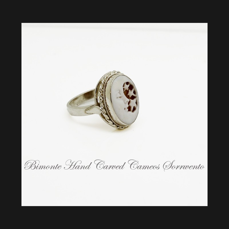 "Moon and Star" Cameo Ring