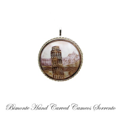 ''The Leaning Tower of Pisa'' Cameo Brooch and Pendant