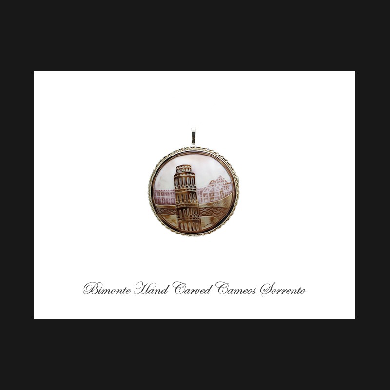 ''The Leaning Tower of Pisa'' Cameo Brooch and Pendant