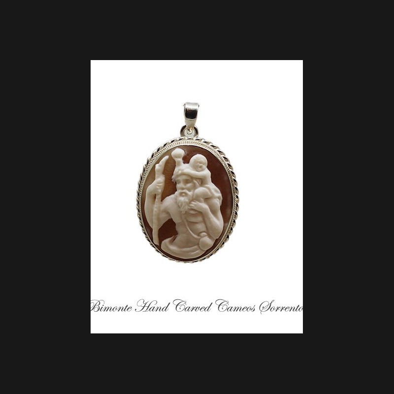 "Saint Christopher And The Child"Cameo Pendant