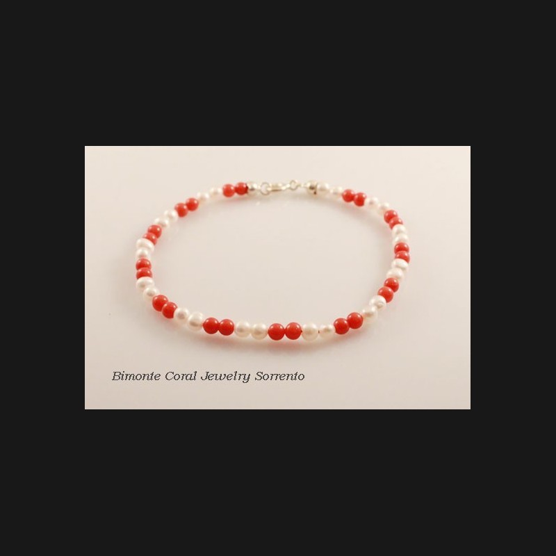 Coral and Pearls Bracelet