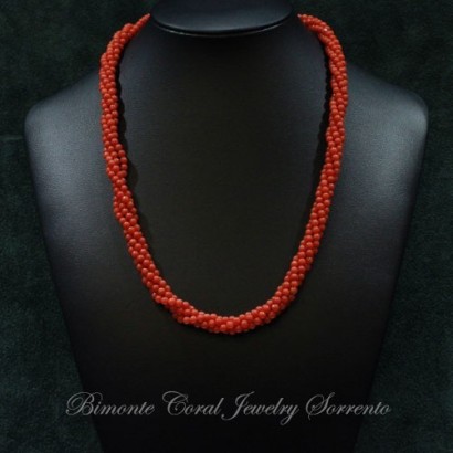 "Torchon" Red Italian Coral Necklace