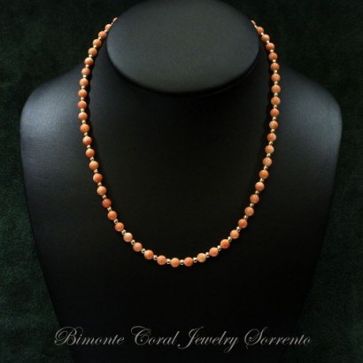 "Murielle's Necklace" Pink Coral and Gold