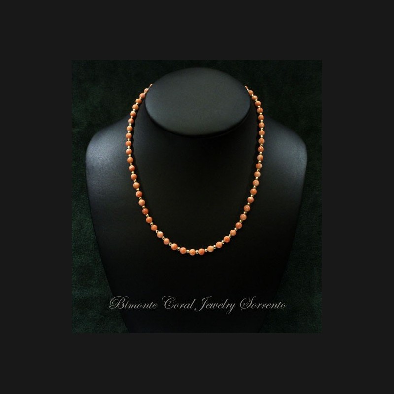 "Murielle's Necklace" Pink Coral and Gold