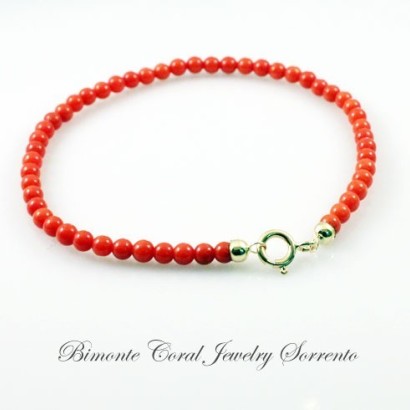 3,5 / 4 mm Red Italian Coral Bracelet