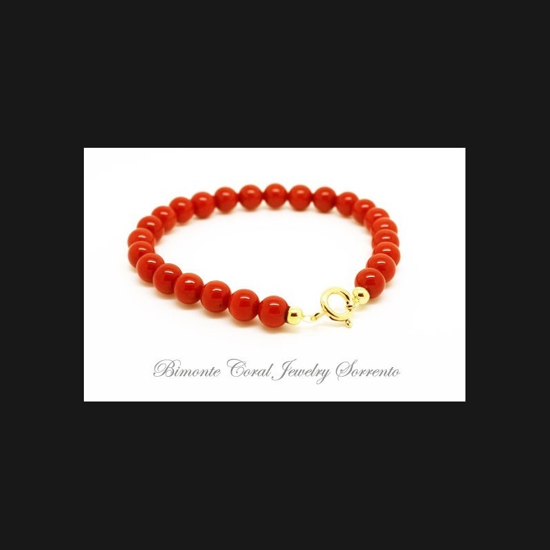 6 mm Red Italian Coral Bracelet
